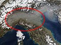 Haze over the Po plain
